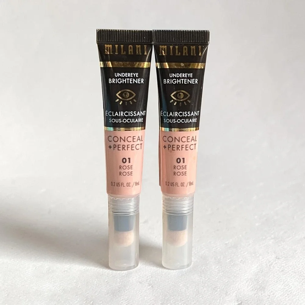 Milani Conceal + Perfect Undereye Brightener 0.2oz 01 Rose Color Correcting 2pk
